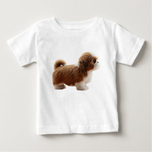 T-shirt Pour Bébé Jeune chiot Shih Tzu isolé mignon