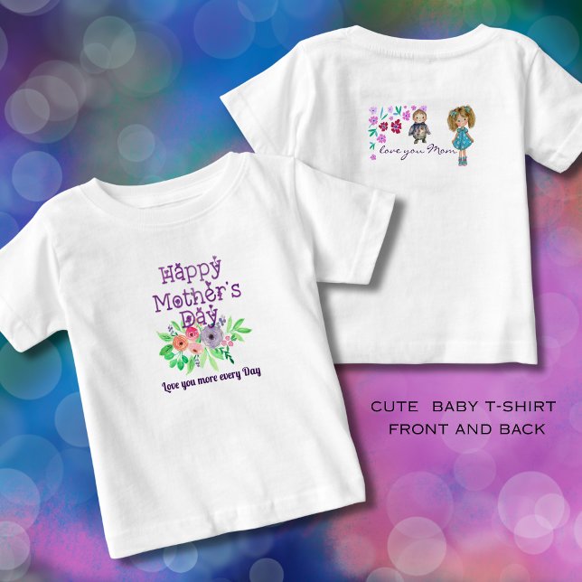 T-shirt Pour Bébé JEUX JOUR DE LA MÈRE des enfants (HAPPY MOTHER'S DAY from kids Baby T-Shirt)