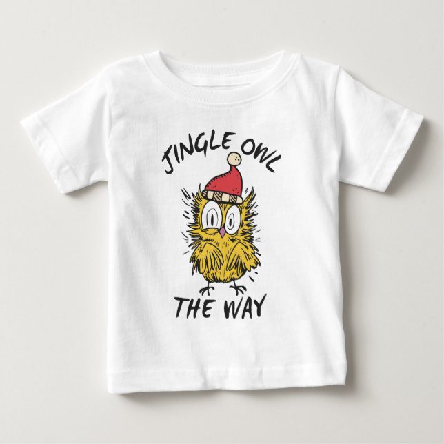 T-shirt Pour Bébé Jingle Owl en chemin Funny Père Noël Owl (Devant)