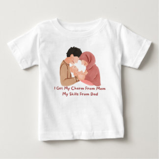 T-shirt Pour Bébé 👶 "J'Obtiens Mon Charme De Maman, Mes Compétences