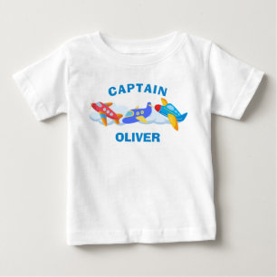 T-shirt Pour Bébé Joli capitaine d'avion personnalisé