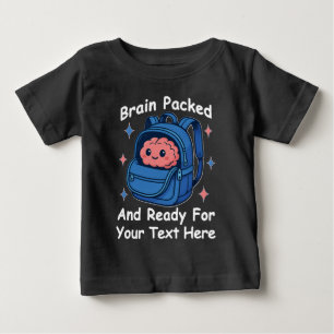T-shirt Pour Bébé Joli «Cerveau Prêt» Personnalisable pour la Rentré
