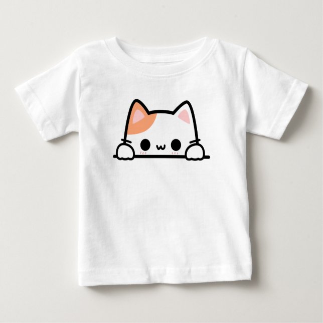 T-shirt Pour Bébé Joli chat orange  (Devant)
