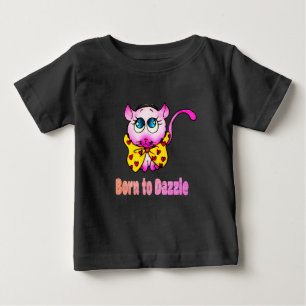 T-shirt Pour Bébé Joli Chat Rose - Né pour Éblouir l'Art