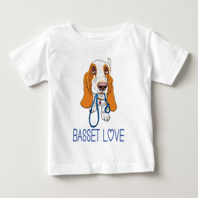 T-shirt Pour Bébé Joli chiot Amoureux des chiens Dessin Dessin Dessi (Devant)