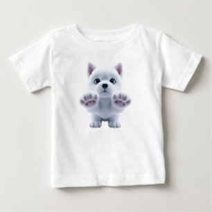T-shirt Pour Bébé Joli chiot blanc duveteux 