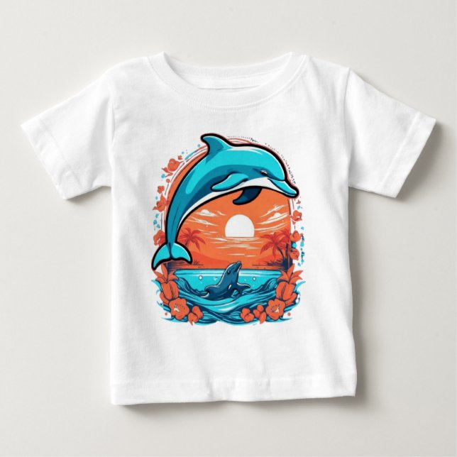 T-shirt Pour Bébé Joli dauphin (Devant)