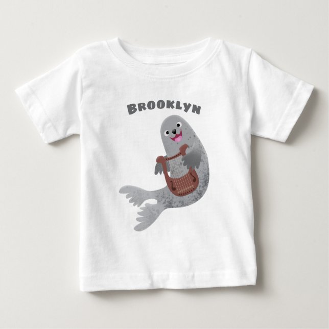 T-shirt Pour Bébé Joli dessin animé sur le phoque du Groenland (Devant)