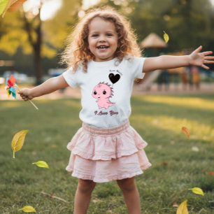 T-shirt Pour Bébé Joli Dinosaure Rose