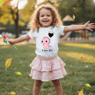 T-shirt Pour Bébé Joli Dinosaure Rose