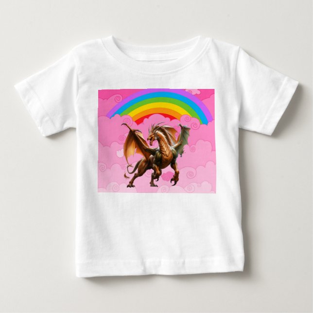 T-shirt Pour Bébé Joli Dragon (Devant)