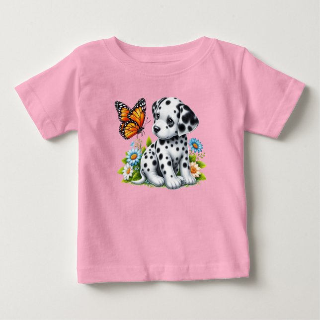 T-shirt Pour Bébé Joli(e) ami(e) dalmate/papillon (Devant)