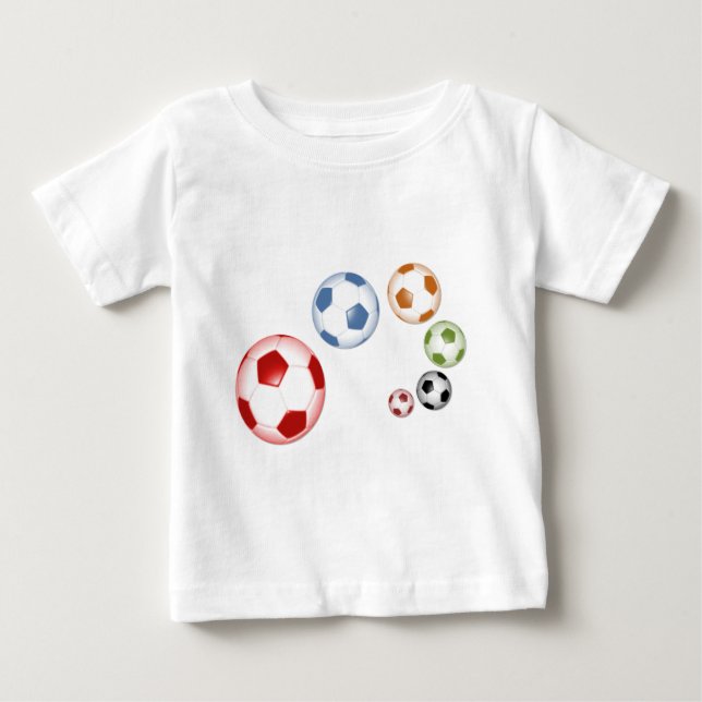 T-shirt Pour Bébé Joli ensemble de balles de football (Devant)
