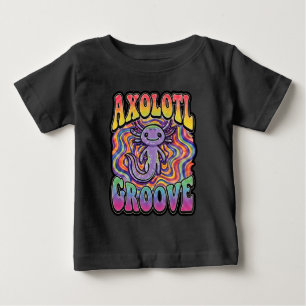 T-shirt Pour Bébé Joli groove rétro axolotl tripant années 70 hippie