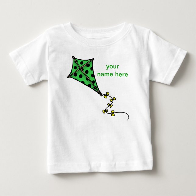 T-shirt Pour Bébé Joli Kite Vert Toddler Manches Longues (Devant)
