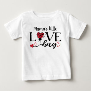 T-shirt Pour Bébé Joli Ladybug personnalisé Coeur rouge Valentine En