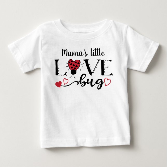 T-shirt Pour Bébé Joli Ladybug personnalisé Coeur rouge Valentine En (Devant)