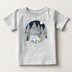T-shirt Pour Bébé Joli ours polaire hiver