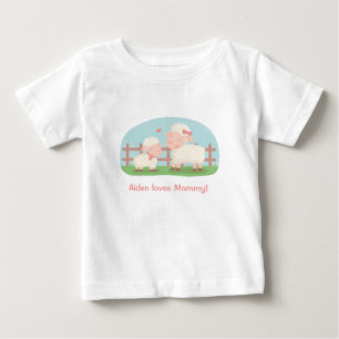 T-shirt Pour Bébé Joli Petit Agneau et Maman