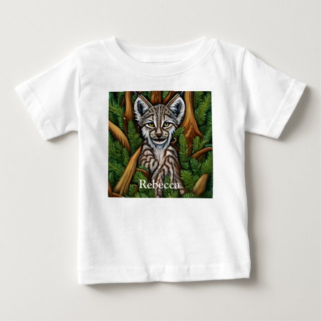 T-shirt Pour Bébé Joli Petit Lynx Kitten adorable (Devant)