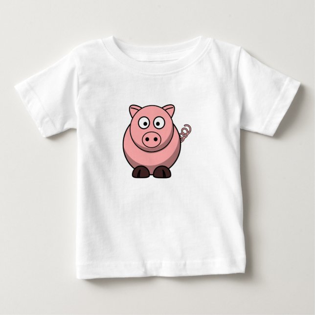 T-shirt Pour Bébé Joli porc drôle (Devant)