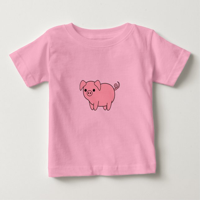 T-shirt Pour Bébé joli porc rose (Devant)