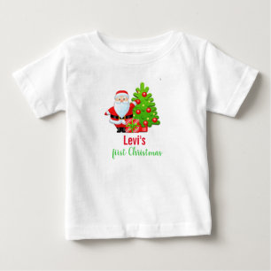 T-shirt Pour Bébé Joli premier Noël Dessin animé Père Noël