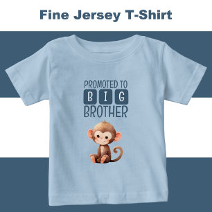 T-shirt Pour Bébé Joli singe grand frère bleu