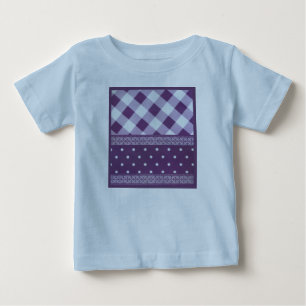 T-shirt Pour Bébé Joli violet à damiers Damask Motif sans joint