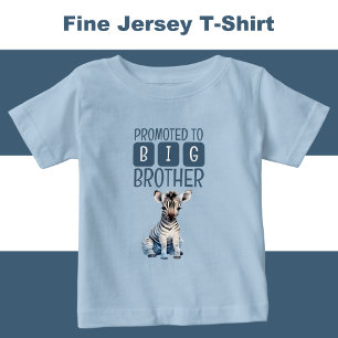 T-shirt Pour Bébé Joli zèbre grand frère bleu