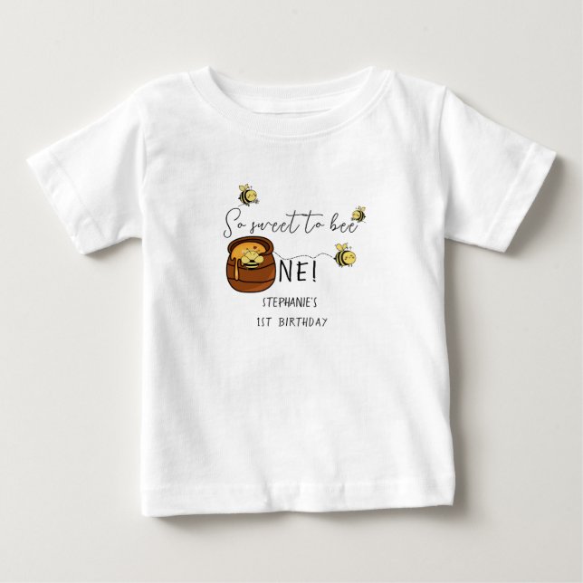 T-shirt Pour Bébé Jolie Abeille Tellement Mignonne Pour Un 1er Anniv (Devant)
