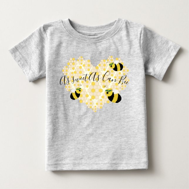 T-shirt Pour Bébé Jolie Bumble Jaune Bee Baby shower Cadeau (Devant)