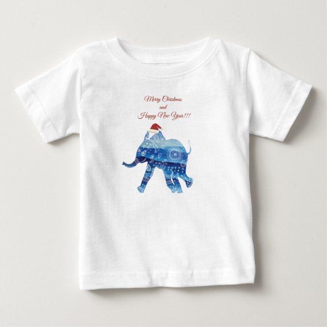 T-shirt Pour Bébé Jolie Chemise bébé de vacances Elephant (Devant)