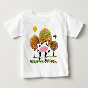 T-shirt Pour Bébé Jolie danse Kawaii vache dans une gelée... - Custo