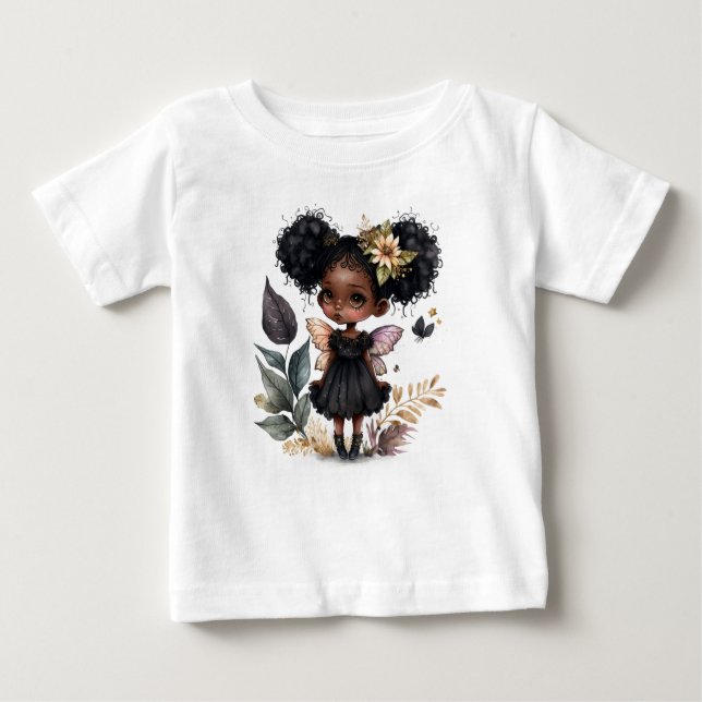 T-shirt Pour Bébé Jolie fée noire  (Devant)