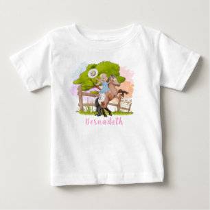 T-shirt Pour Bébé Jolie ferme Blond Girl Anniversaire