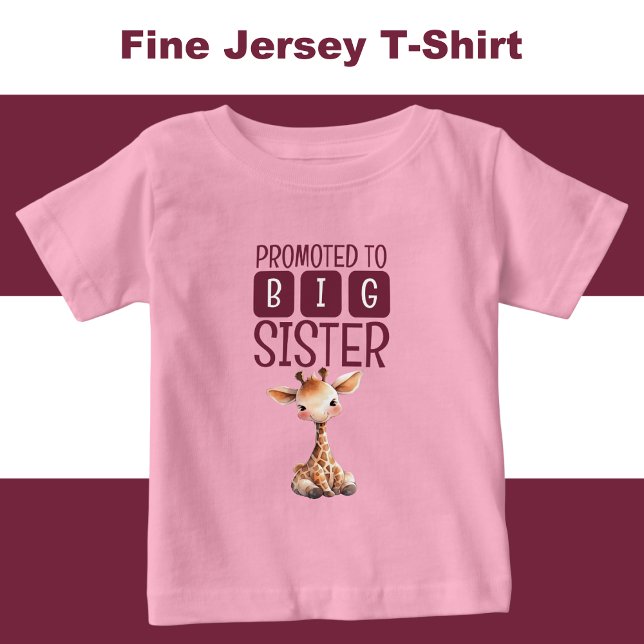 T-shirt Pour Bébé Jolie girafe grande sœur rose (Créateur téléchargé)