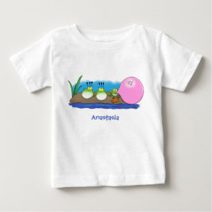 T-shirt Pour Bébé Jolie grenouilles drôles bubblegum dessin animé il