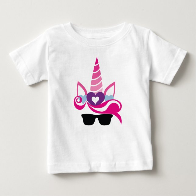 T-shirt Pour Bébé Jolie licorne d'été (Devant)
