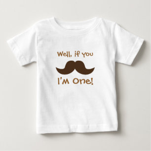 T-shirt Pour Bébé Jolie Moustache, j'ai un an, Premier Anniversaire