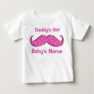 T-shirt Pour Bébé Jolie Moustache rose Cadeaux pour bébés pour fille