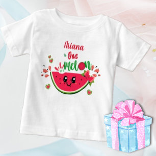 T-shirt Pour Bébé Jolie Pastèque Un Fruit Rare Anniversaire Fille 1 