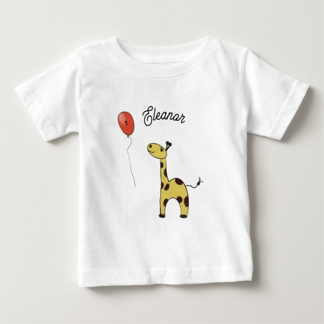 T-shirt Pour Bébé Jolie petite girafe (Devant)