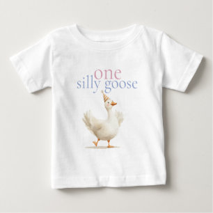 T-shirt Pour Bébé Jolie petite oie idiote premier anniversaire 