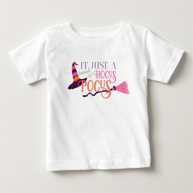 T-shirt Pour Bébé Jolie sorcière rose Hocus Pocus Halloween Casquett (Devant)