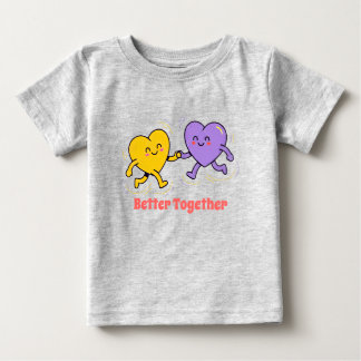 T-shirt Pour Bébé Jolis amis au cœur heureux
