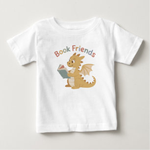 T-shirt Pour Bébé Jolis amis de livre lisant un bébé dragon fantaisi