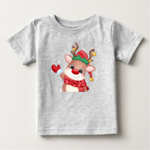 T-shirt Pour Bébé Jote Rudolph Le Nose Rouge Reindeer Noël
