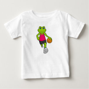T-shirt Pour Bébé Joueur de basket-ball de grenouille