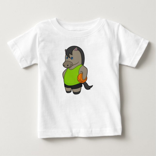 T-shirt Pour Bébé Joueur de basket-ball équin Basketball (Devant)